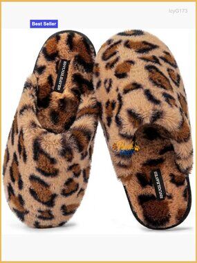 Women's Fuzzy Scuff Slippers Memory Foam Non-slip House Shoes Comfortable Indoor